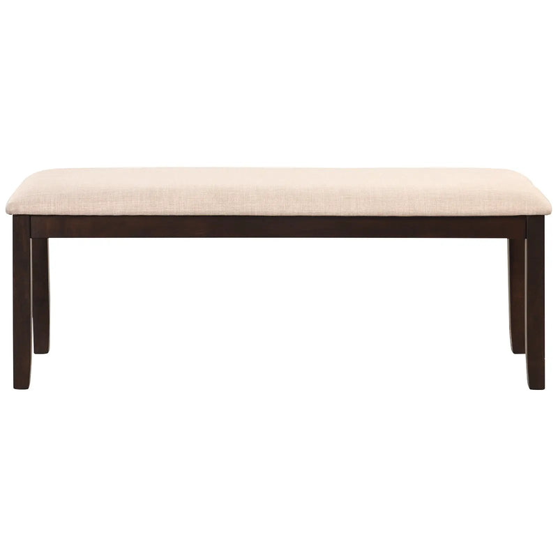 Upholstered Ottoman Bench with Padded Cushion-Beige by DirectDeals