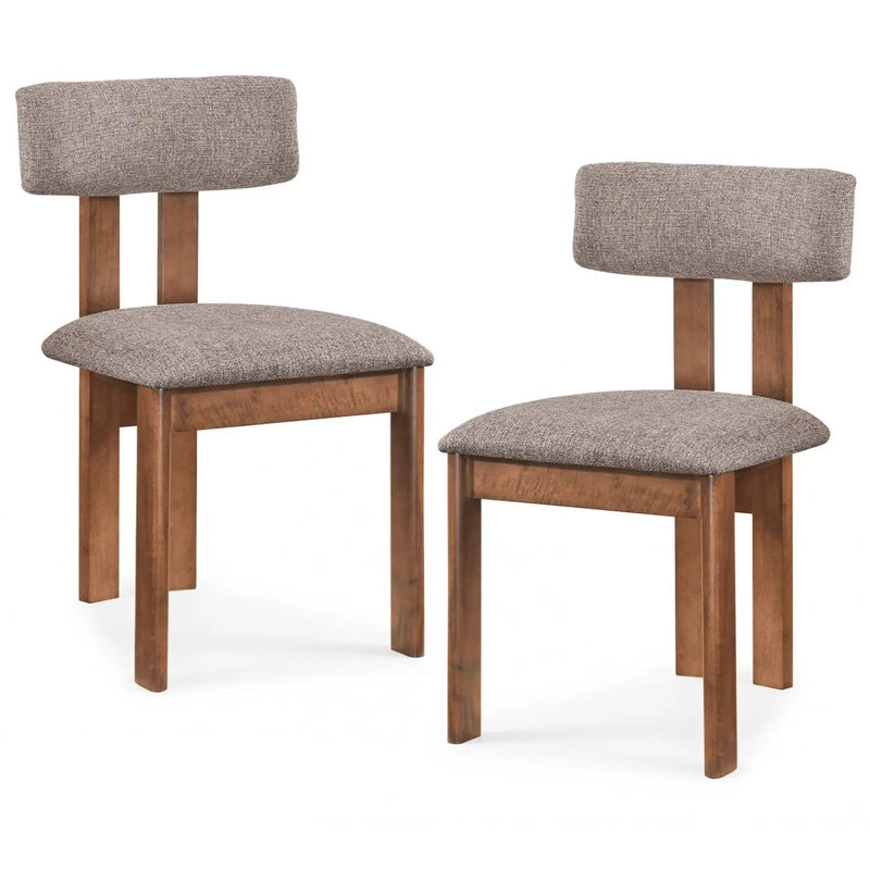 Upholstered Rubber Wood Dining Chairs Set of 2 with Curved Backrest by DirectDeals