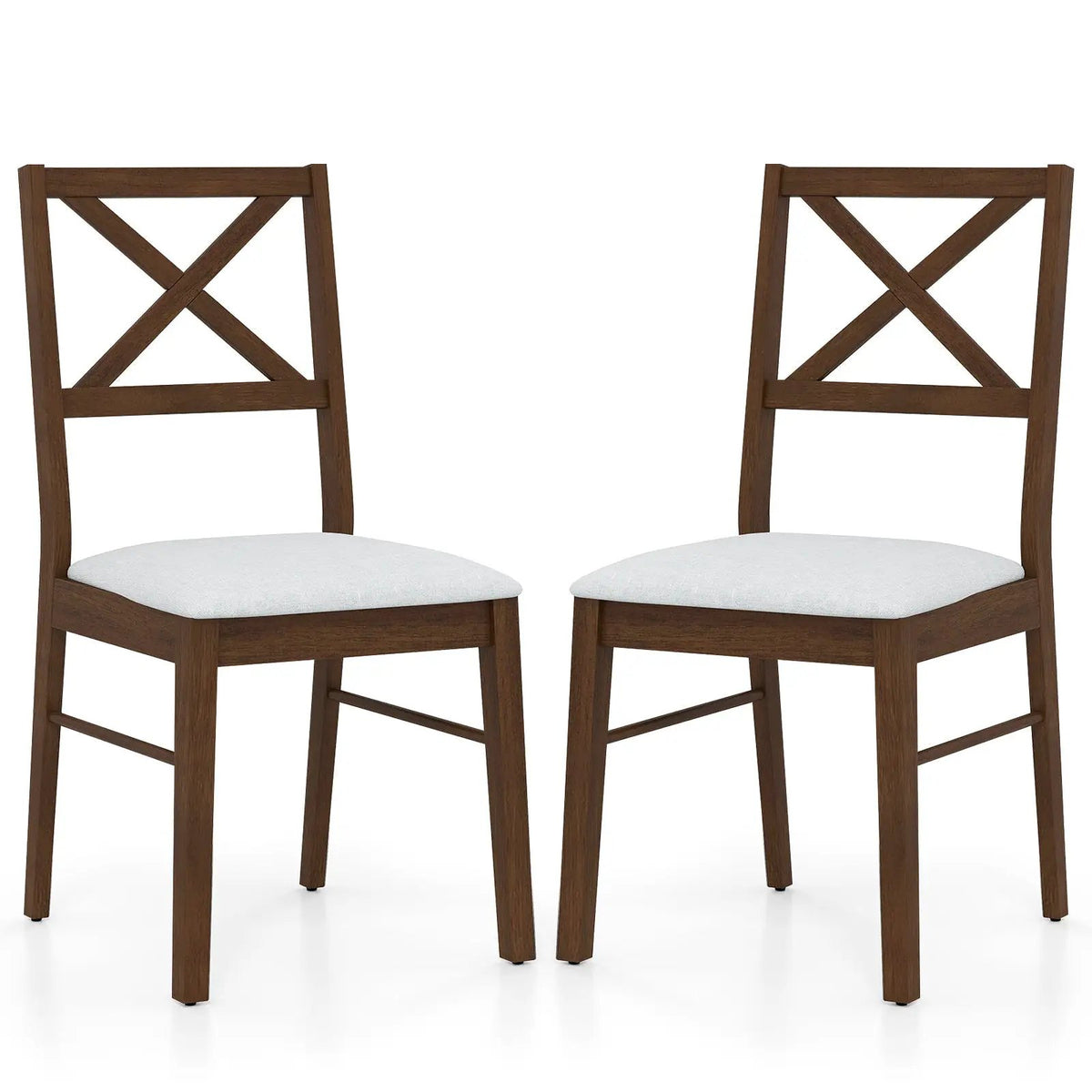 Upholstered Side Dining Chairs Set of 2 with Rubber Wood Frame by DirectDeals