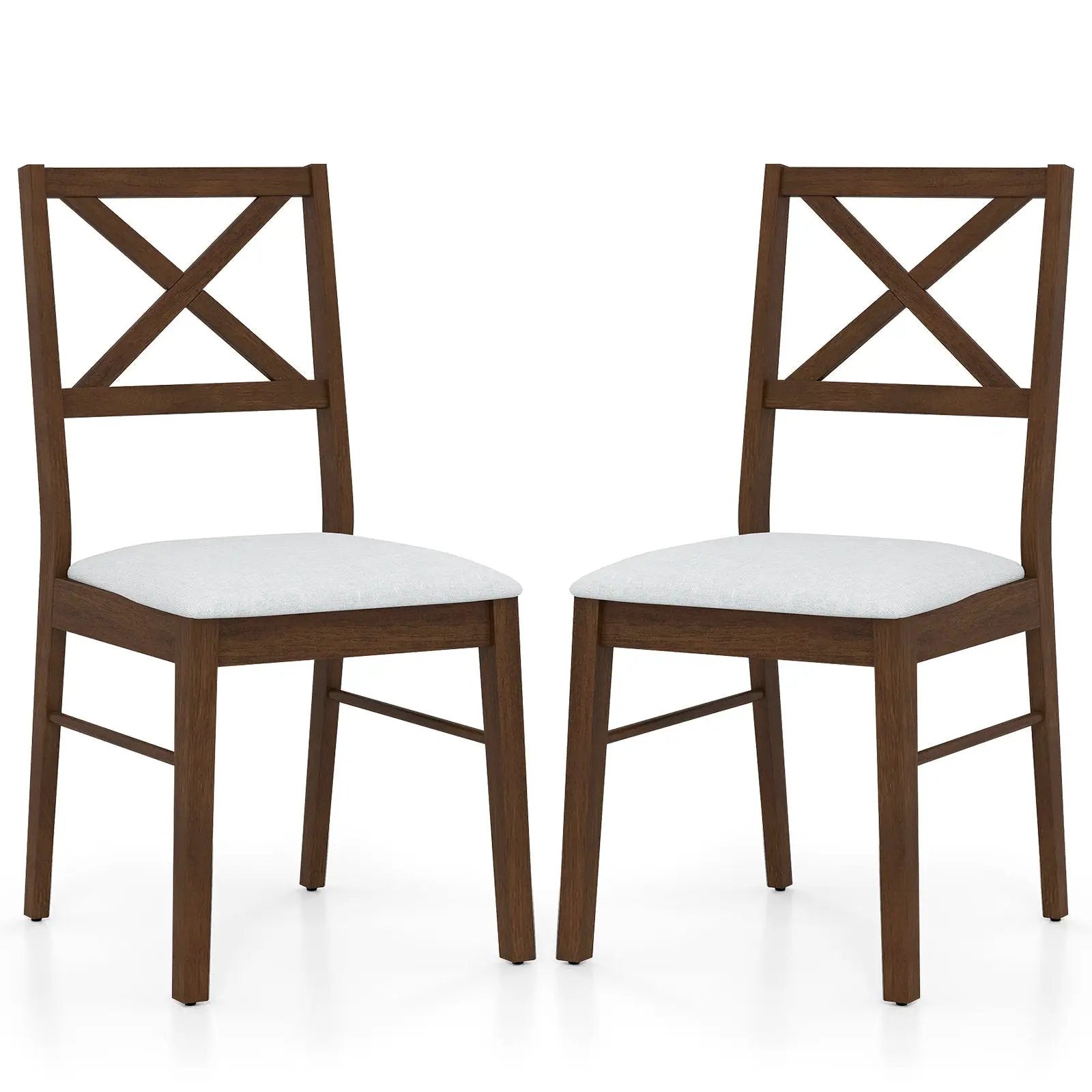 Upholstered Side Dining Chairs Set of 2 with Rubber Wood Frame by DirectDeals