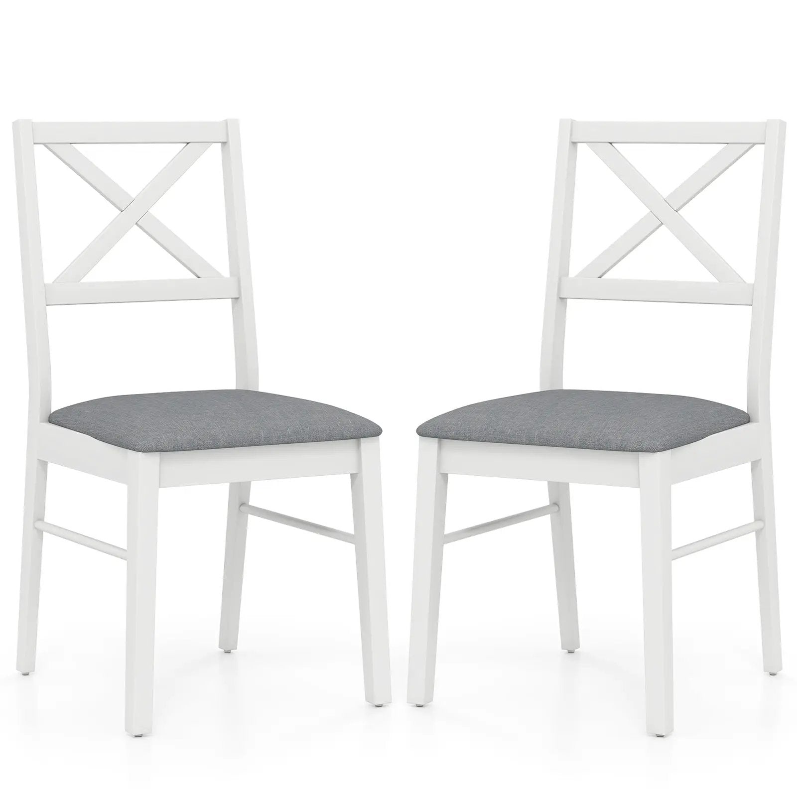 Upholstered Side Dining Chairs Set of 2 with Rubber Wood Frame by DirectDeals