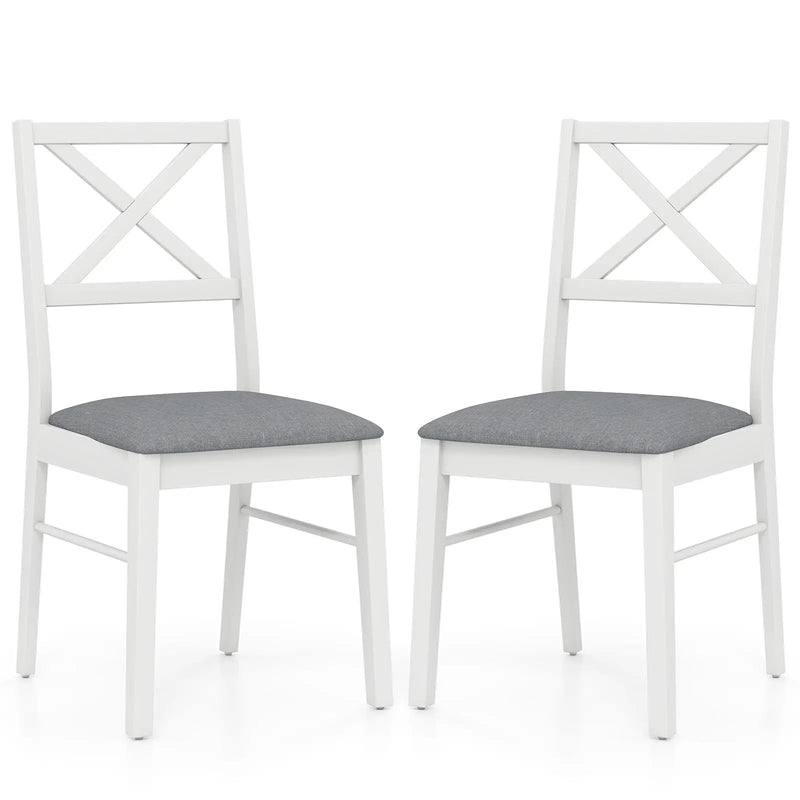 Upholstered Side Dining Chairs Set of 2 with Rubber Wood Frame by DirectDeals