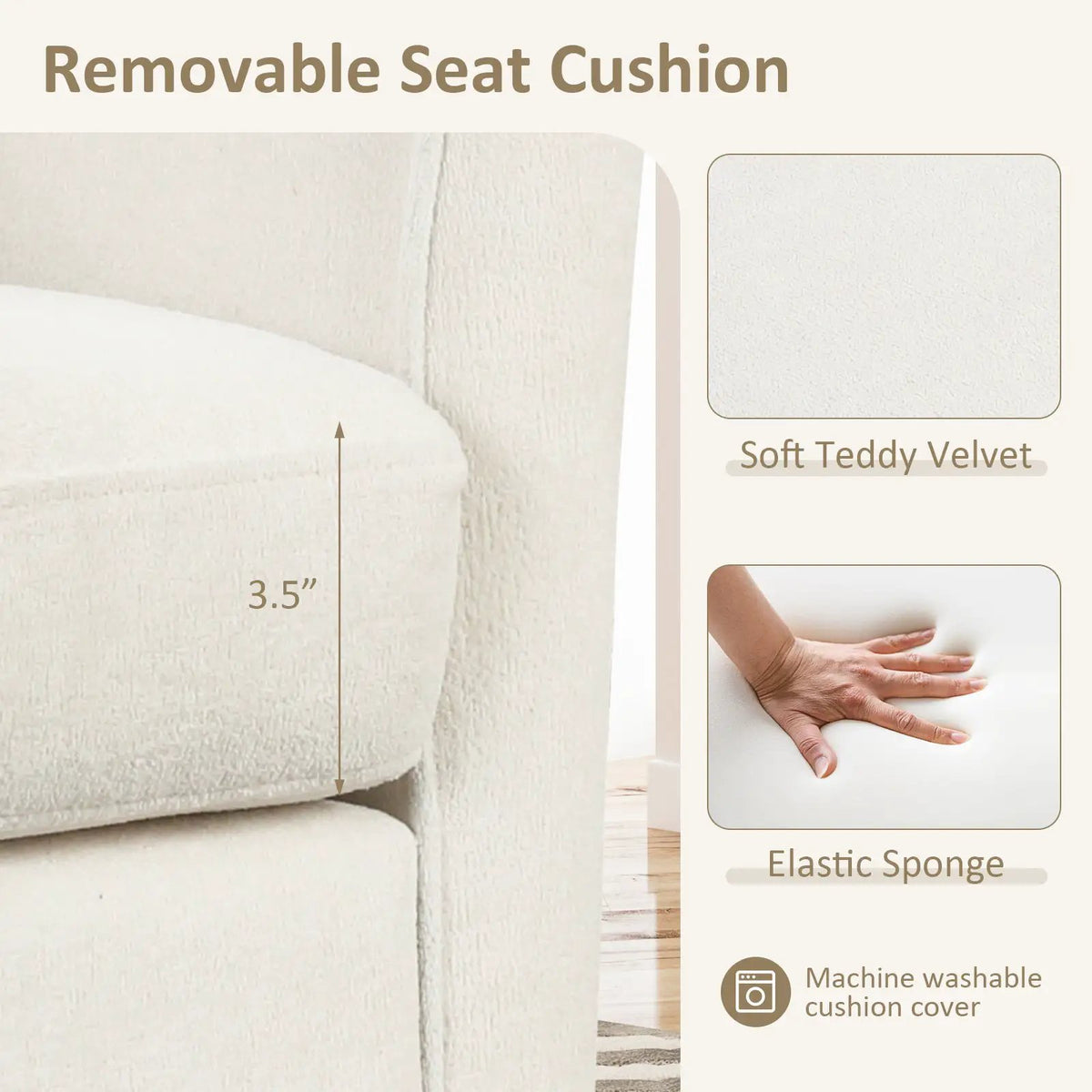 Upholstered Teddy Velvet Club Barrel Chair with Ottoman with Footrest by DirectDeals
