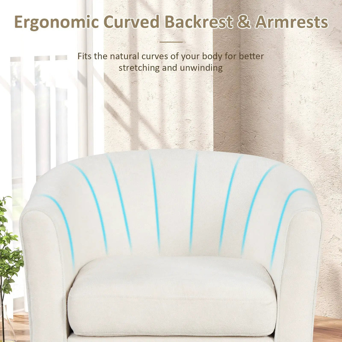 Upholstered Teddy Velvet Club Barrel Chair with Ottoman with Footrest by DirectDeals