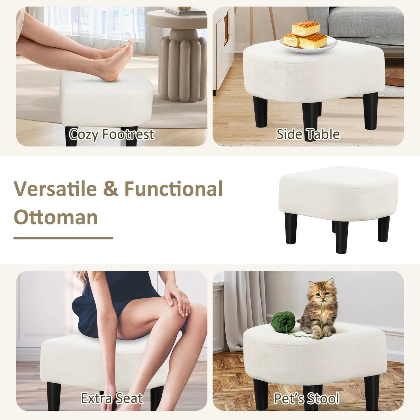 Upholstered Teddy Velvet Club Barrel Chair with Ottoman with Footrest by DirectDeals