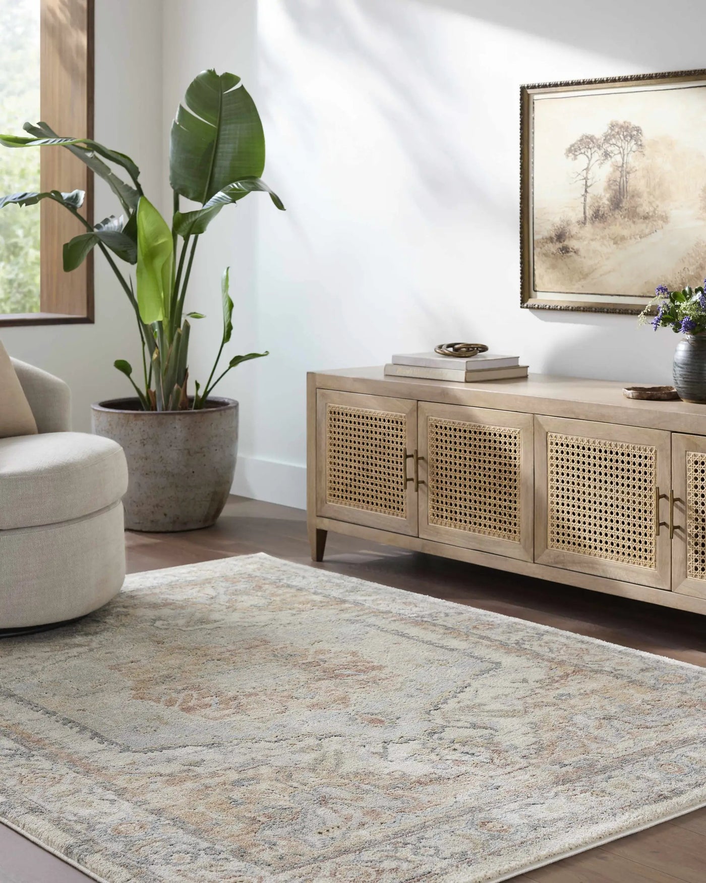 Vaeda Blue & Beige Thick Luxe Rug by Boutique Rugs