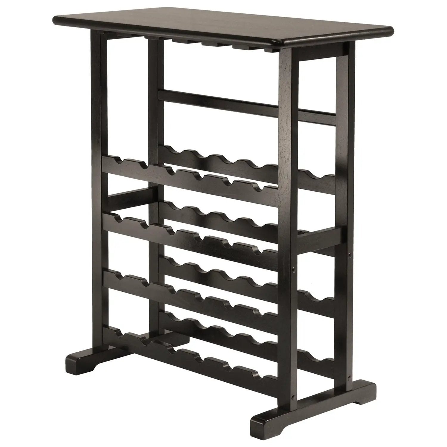 Floor-Standing Dark Espresso Brown 24-Bottle Wine Rack by HomePacific