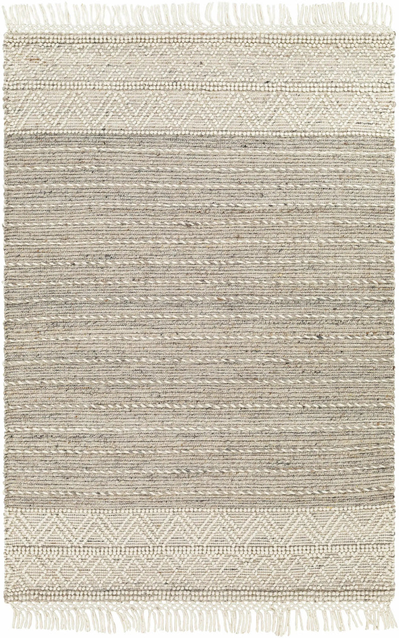 Cream Veruela Wool Blend Braided Tassel Area Rug - Clearance by Boutique Rugs