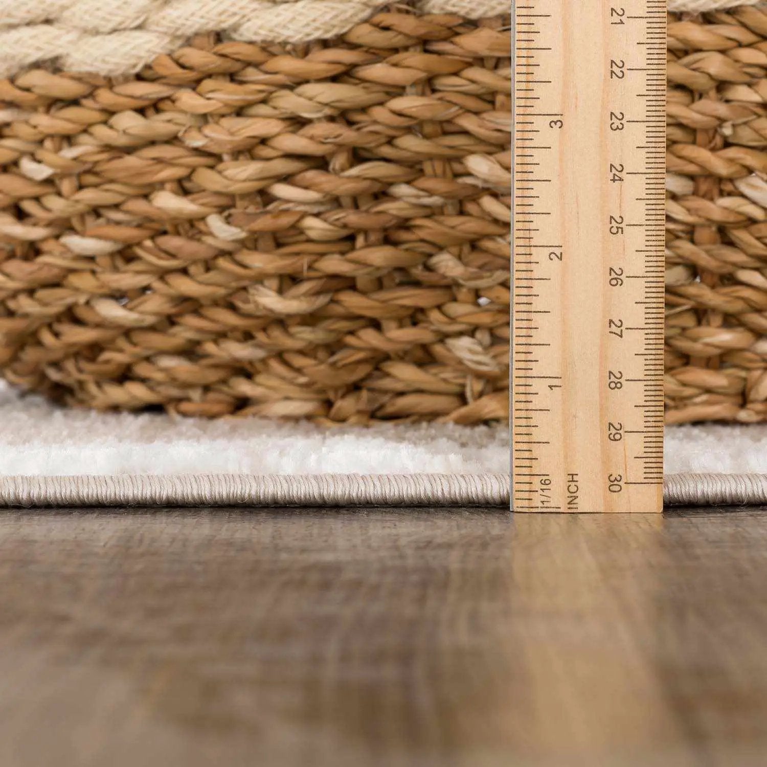 Azrika Beige Checkered Washable Rug - Clearance by Boutique Rugs