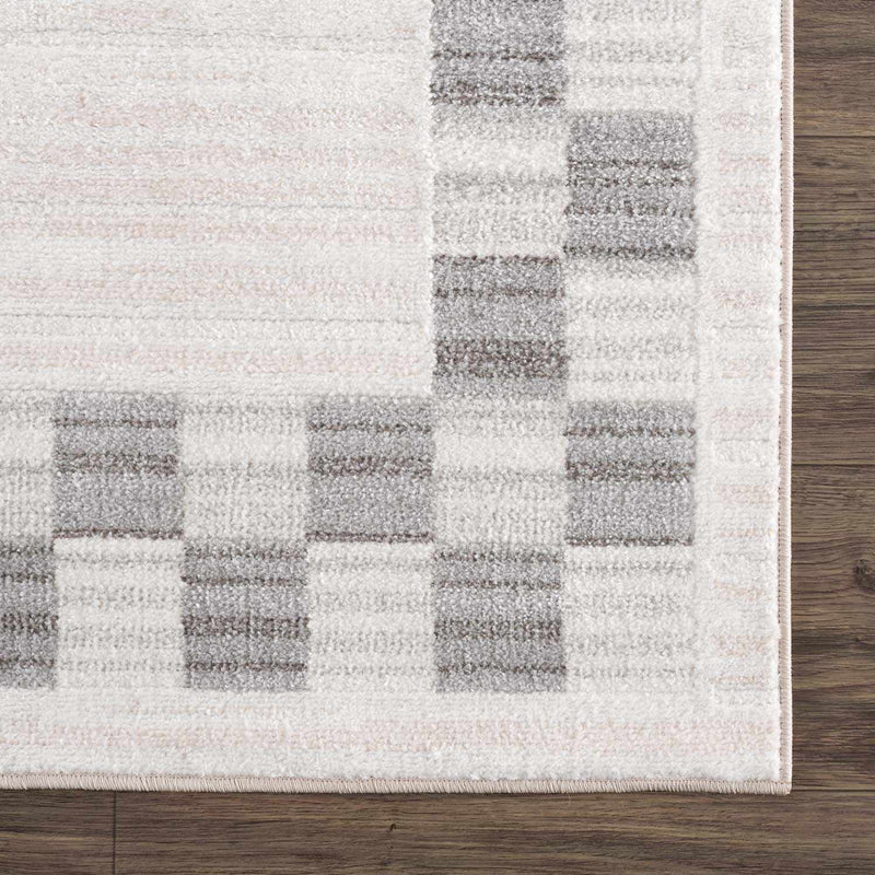 Azrika Gray Checkered Washable Rug - Clearance by Boutique Rugs