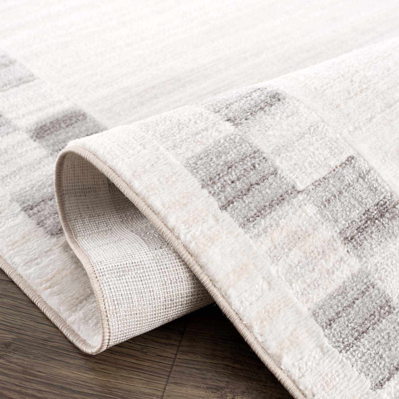 Azrika Gray Checkered Washable Rug - Clearance by Boutique Rugs