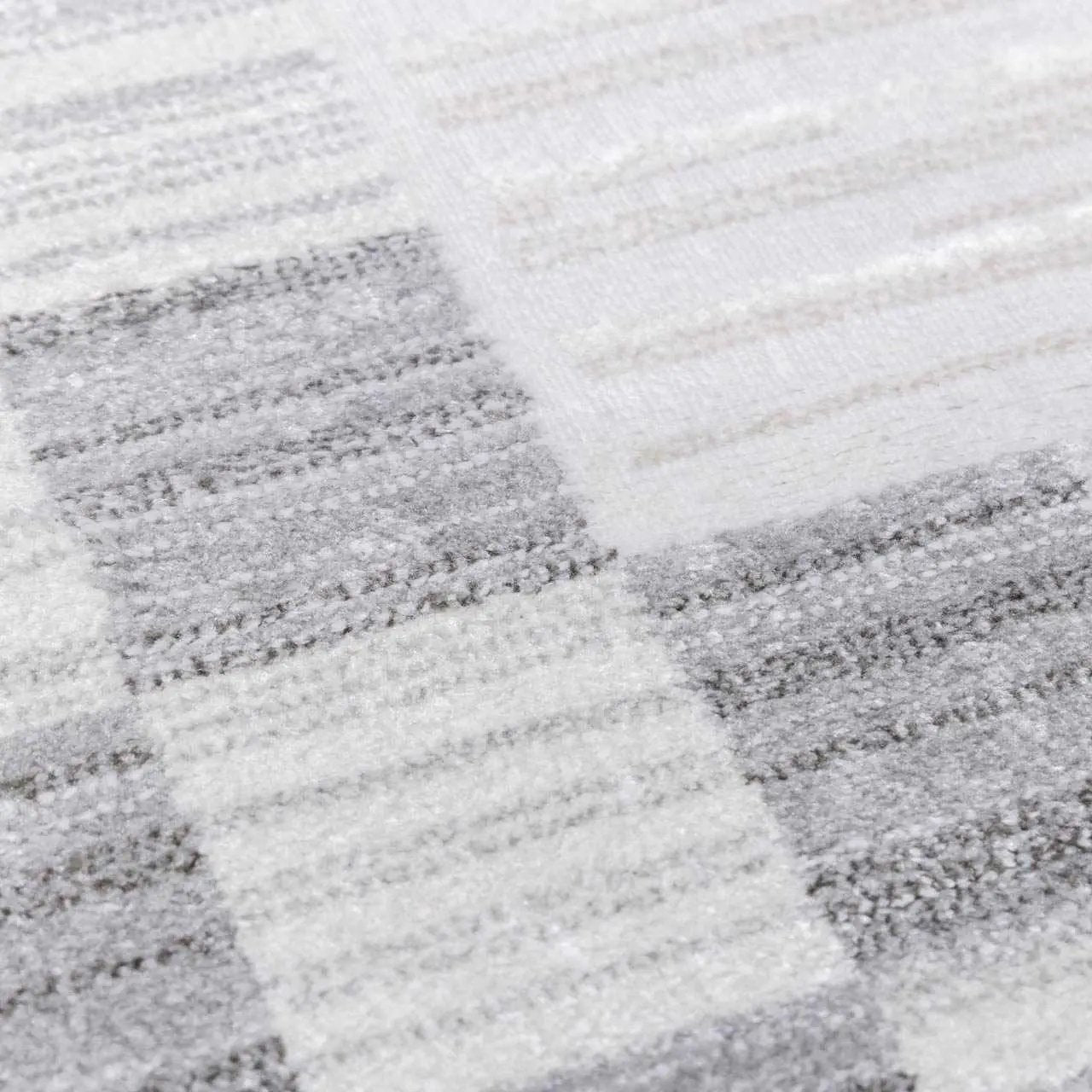 Azrika Gray Checkered Washable Rug - Clearance by Boutique Rugs