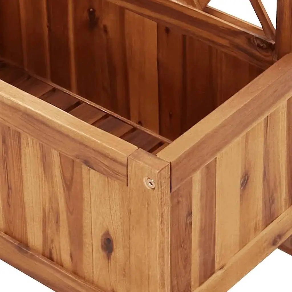 Solid Wood Outdoor Raised Garden Bed Planter with Lattice Trellis by HomePacific