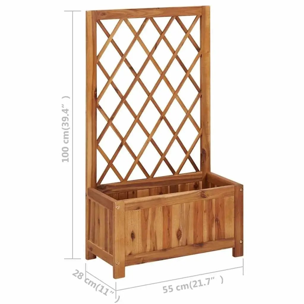 Solid Wood Outdoor Raised Garden Bed Planter with Lattice Trellis by HomePacific