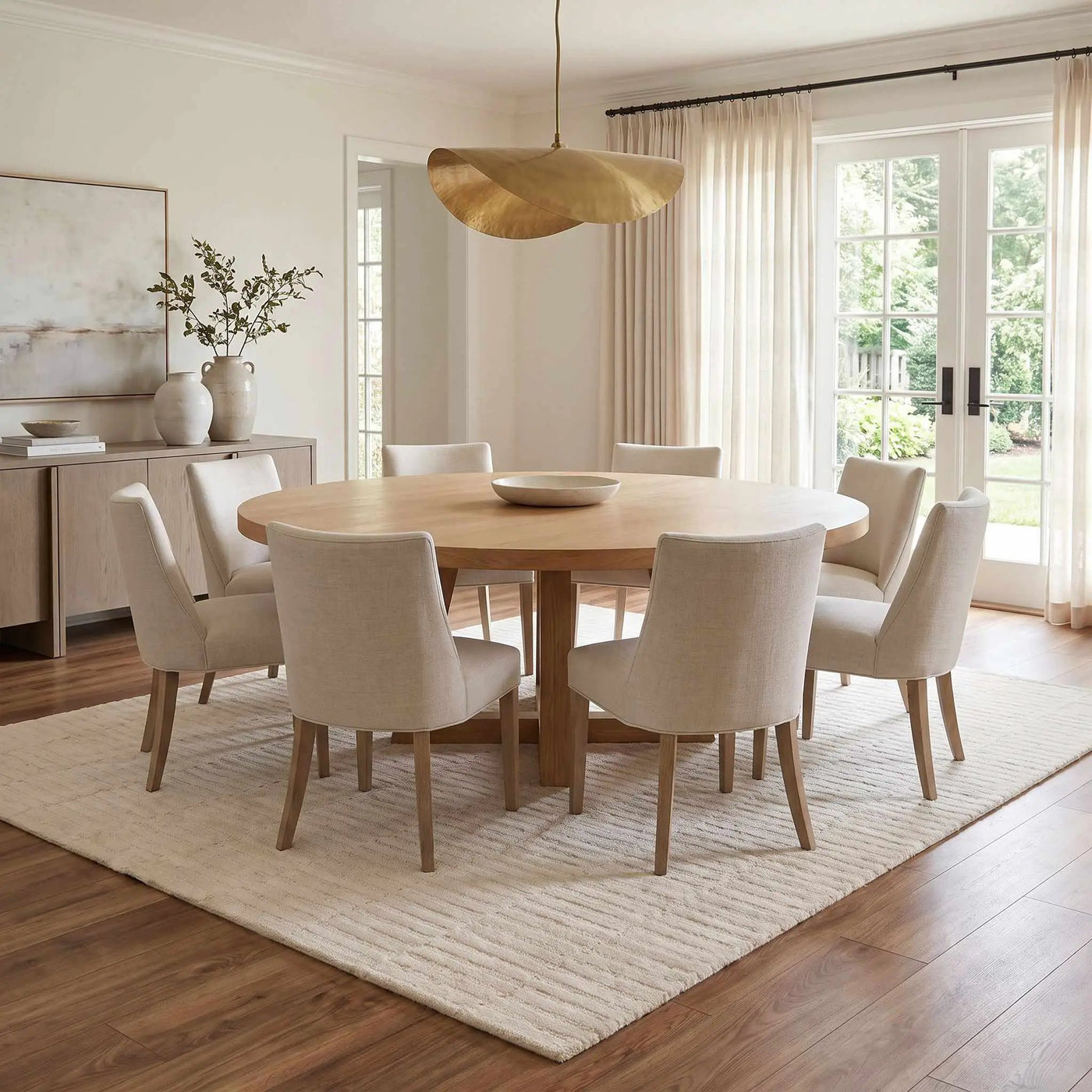Finial Beige Wool Area Rug by Boutique Rugs