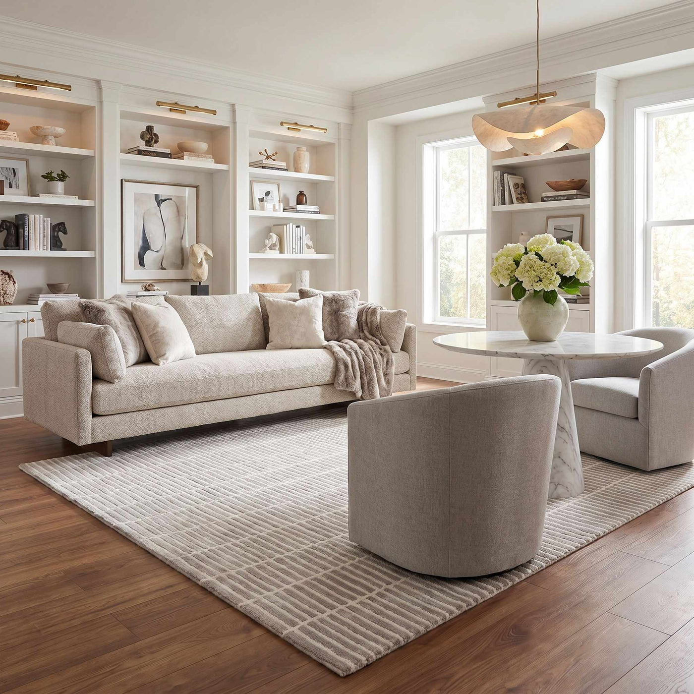 Finial Gray Wool Area Rug by Boutique Rugs