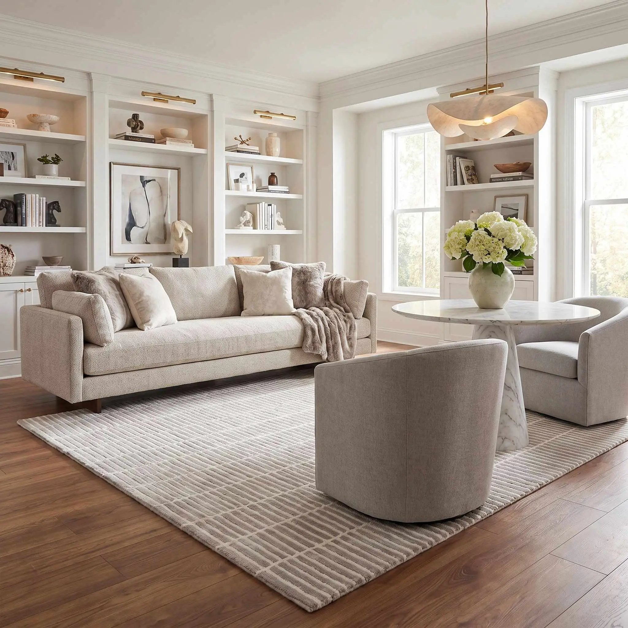 Finial Gray Wool Area Rug by Boutique Rugs