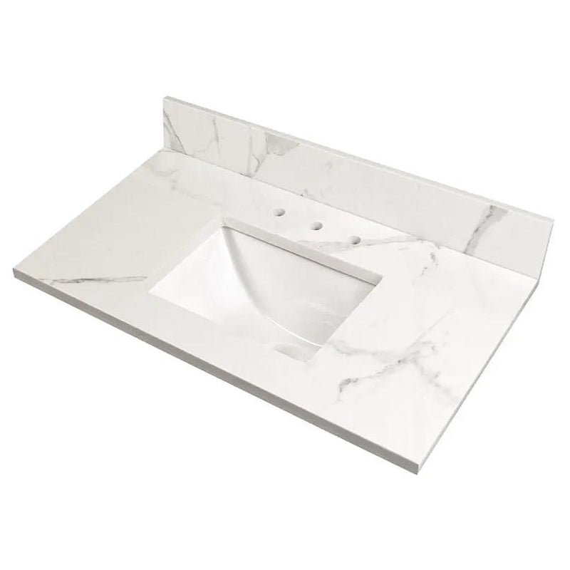 Calacatta Nowy Polished Engineered Marble Tiles 49x22 close up
