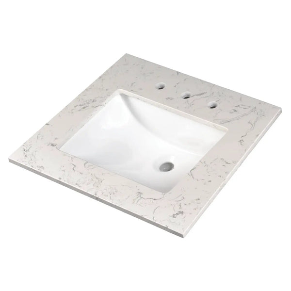 Carrara Sky Vanity Top Polished Engineered Marble 31x22