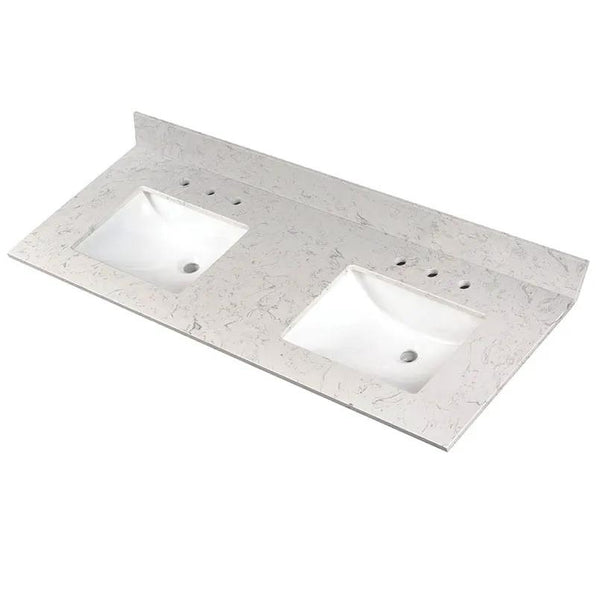 Carrara Sky Vanity Top Polished Engineered Marble 61x22