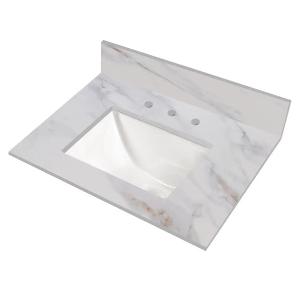 Calacatta Castana® Vanity Top With Sink Polished Quartz 37x22