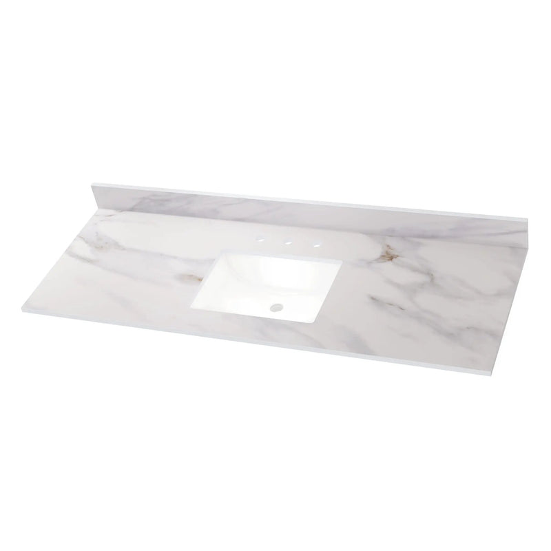 Calacatta Castana Polished Quartz Tiles 61x22 close up