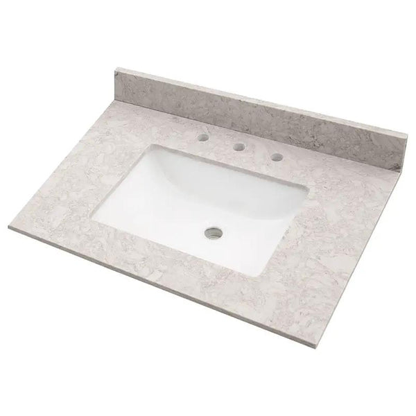 Drifting Fog Vanity Top Polished Engineered Marble 37x22