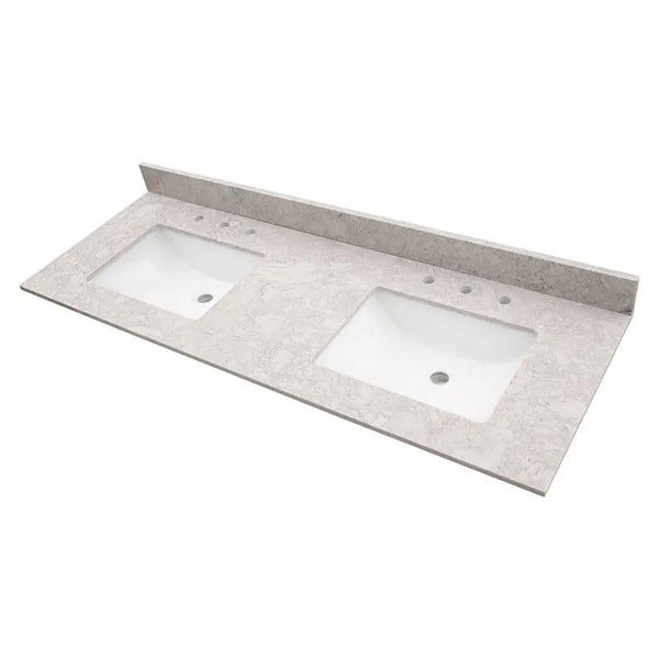 Drifting Fog Vanity Top Polished Engineered Marble 61x22