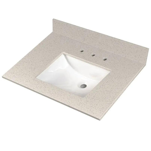 Iced White Vanity Top Polished Engineered Marble 37x22