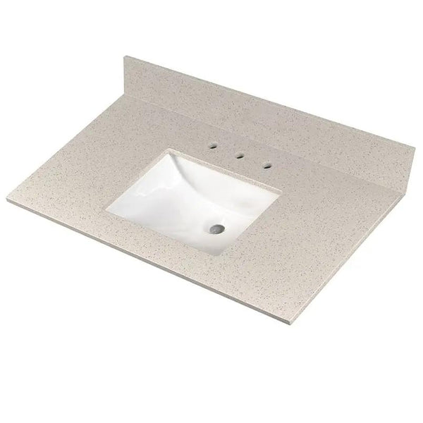 Iced White Vanity Top Polished Engineered Marble 49x22