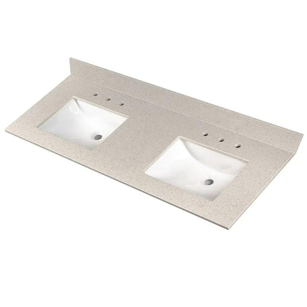 Iced White Vanity Top Polished Engineered Marble 61x22