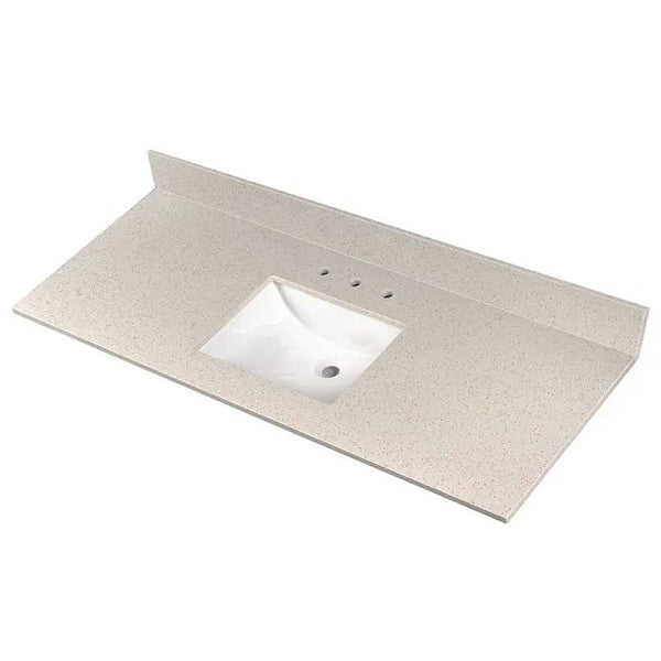 Iced White Vanity Top Polished Engineered Marble 61x22 2