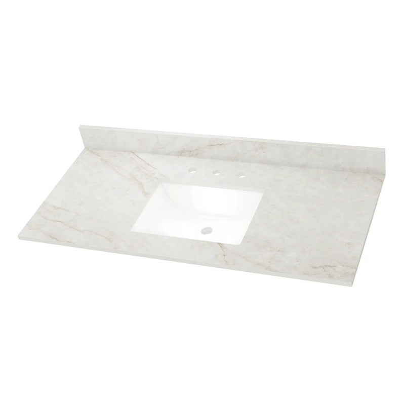 Ivoritaj™ Vanity Top With Sink Polished Quartz 49x22 by MSI Surfaces