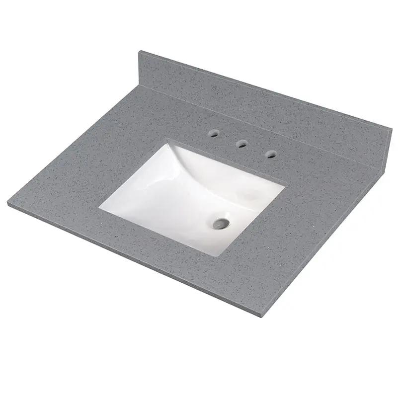 Sparkling Gray Vanity Top Polished Engineered Marble 37x22 by MSI Surfaces