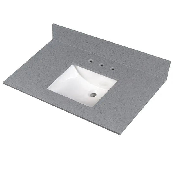 Sparkling Gray Vanity Top Polished Engineered Marble 49x22
