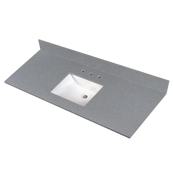 Sparkling Gray Vanity Top Polished Engineered Marble 61x22 2