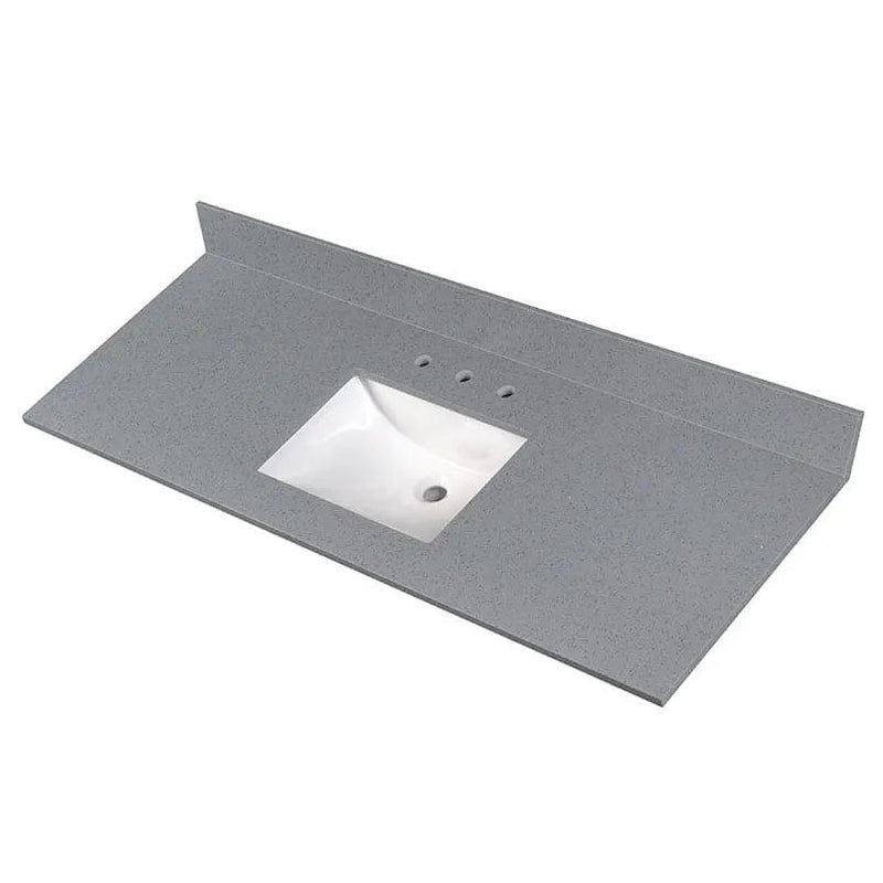 Sparkling Gray Vanity Top Polished Engineered Marble 61x22 2 by MSI Surfaces