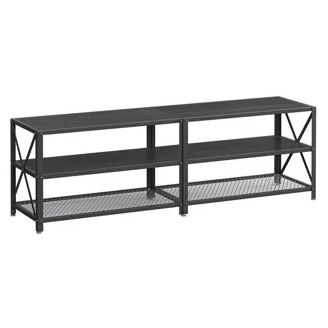 Industrial Black Metal Wood TV Stand Entertainment Center for TV up to 70-inch by HomePacific