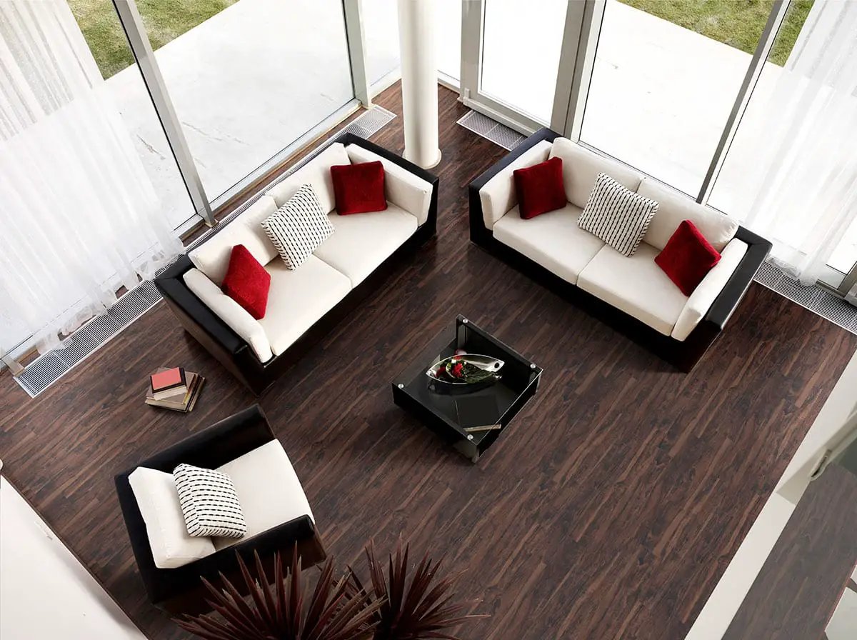 Glenridge Burnished Acacia Semi Gloss Overlap Stair Nose Wood Look Lvt Moldings 2.23x1.03 in a finished room