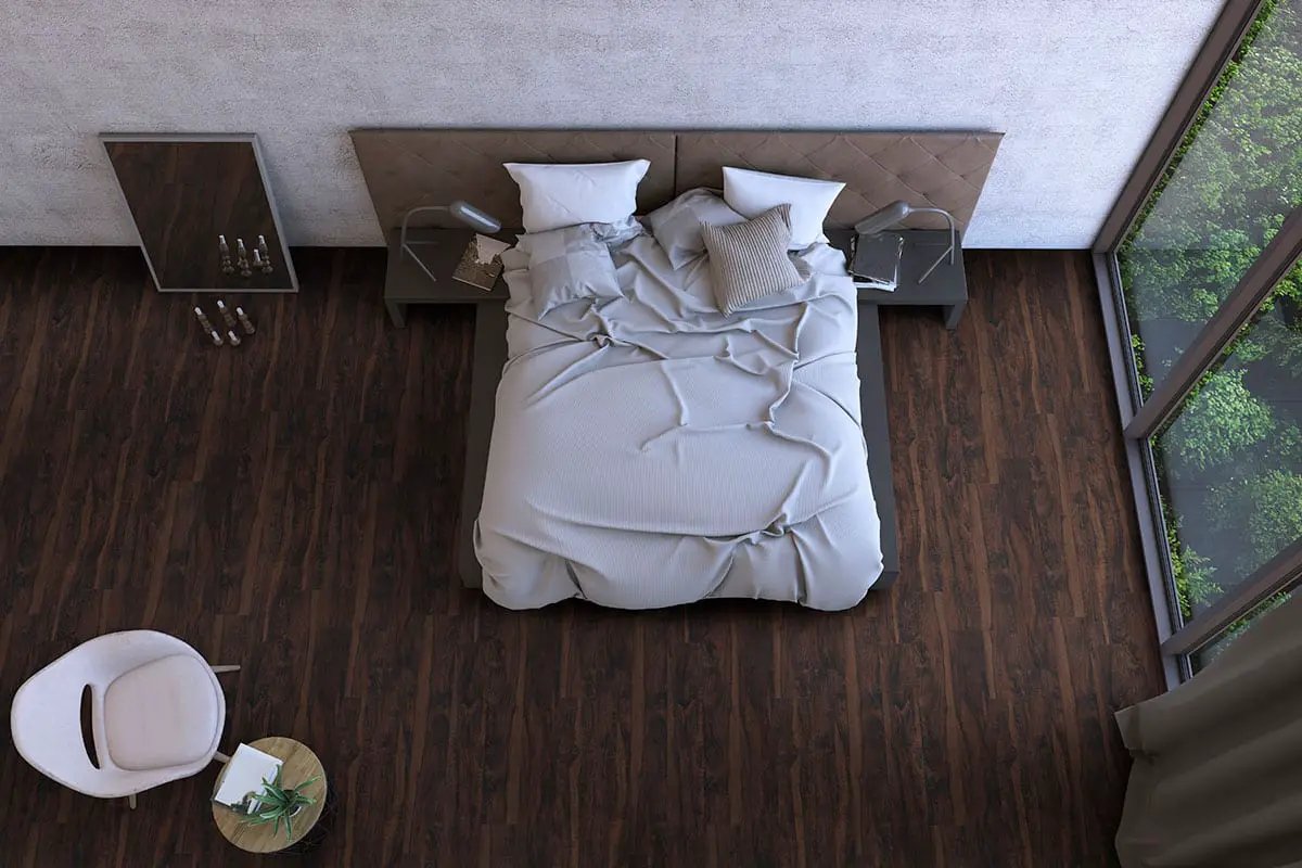 Katavia Burnished Acacia Matte Wood Look Lvt Planks 6x48 in a finished room