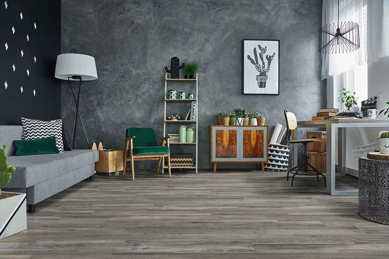 Glenridge Coastal Mix Matte Wood Look Lvt Planks 6x48 in a finished room