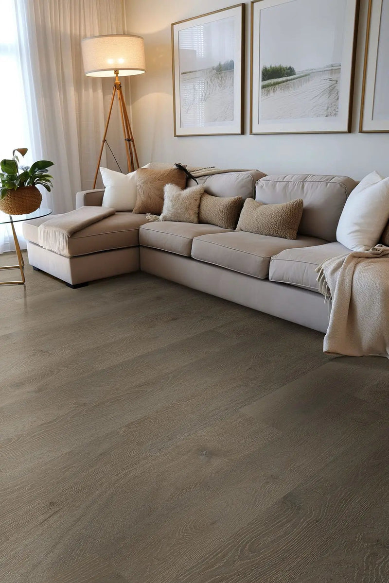 Kallum Cranton Matte Wood Look Lvt Planks 9x48 in a finished room