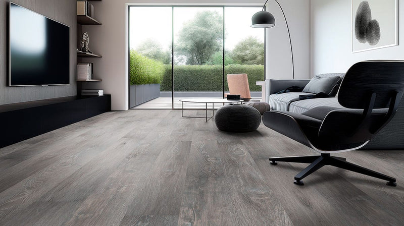 Kallum Finely Matte Wood Look Lvt Planks 9x48 in a finished room
