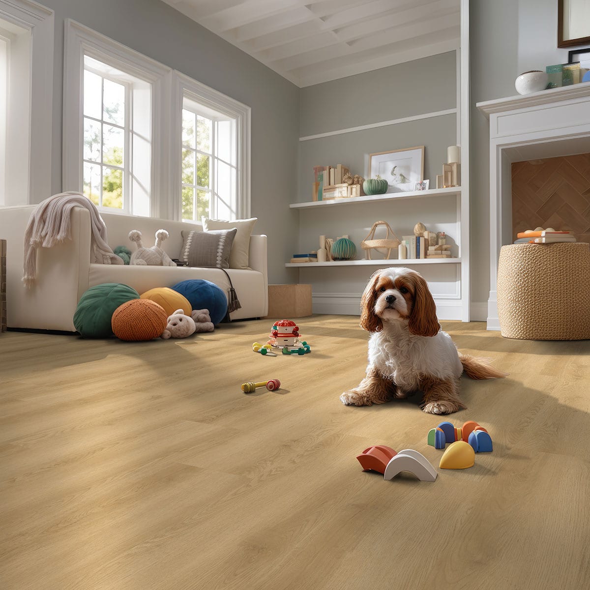 Nove Hyde Haven Matte Wood Look Lvt Planks 9x48 in a finished room