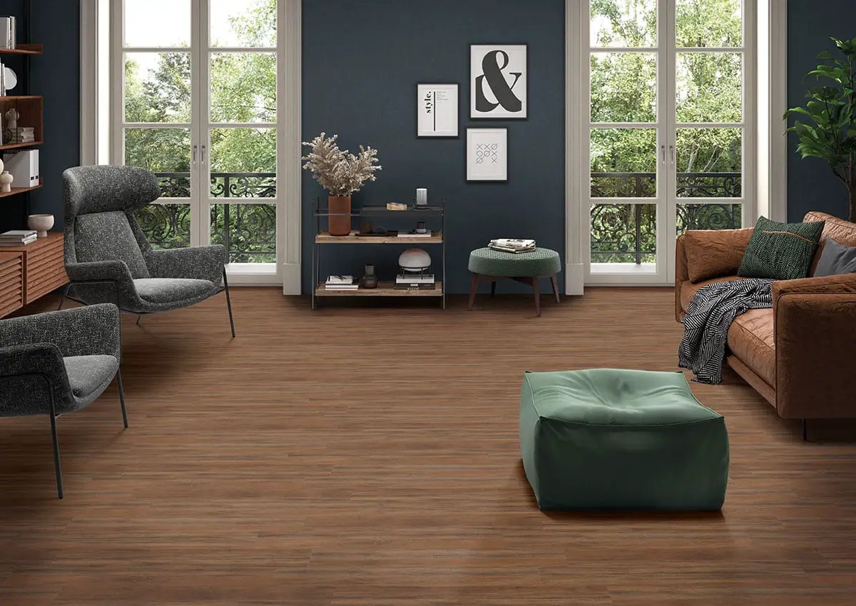Glenridge Jatoba Semi Gloss T Molding Wood Look Lvt Moldings 1.77x0.28 in a finished room