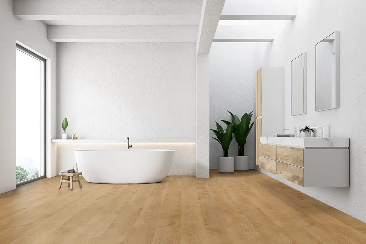 Acclima Mt Sande Semi Gloss Stair Riser Wood Look Lvt Moldings 1.59x0.18 in a finished room