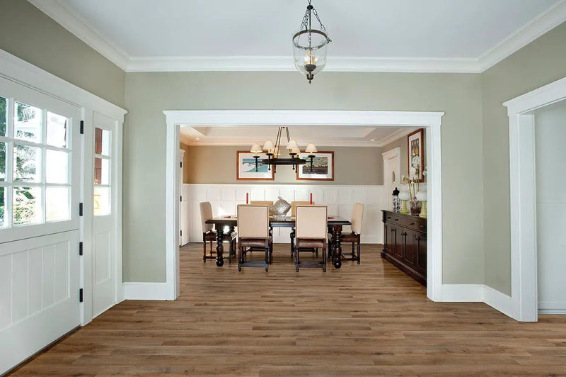 Glenridge Reclaimed Oak Matte Wood Look Lvt Planks 6x48 in a finished room