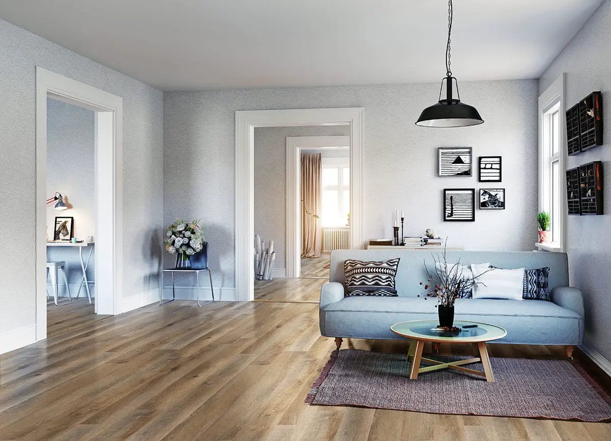 Katavia Reclaimed Oak Matte Wood Look Lvt Planks 6x48 in a finished room