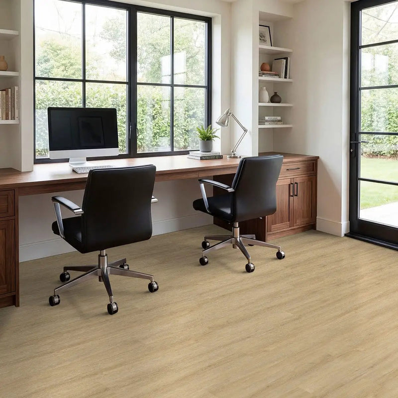 Kallum Sandino Matte Wood Look Lvt Planks 9x48 in a finished room