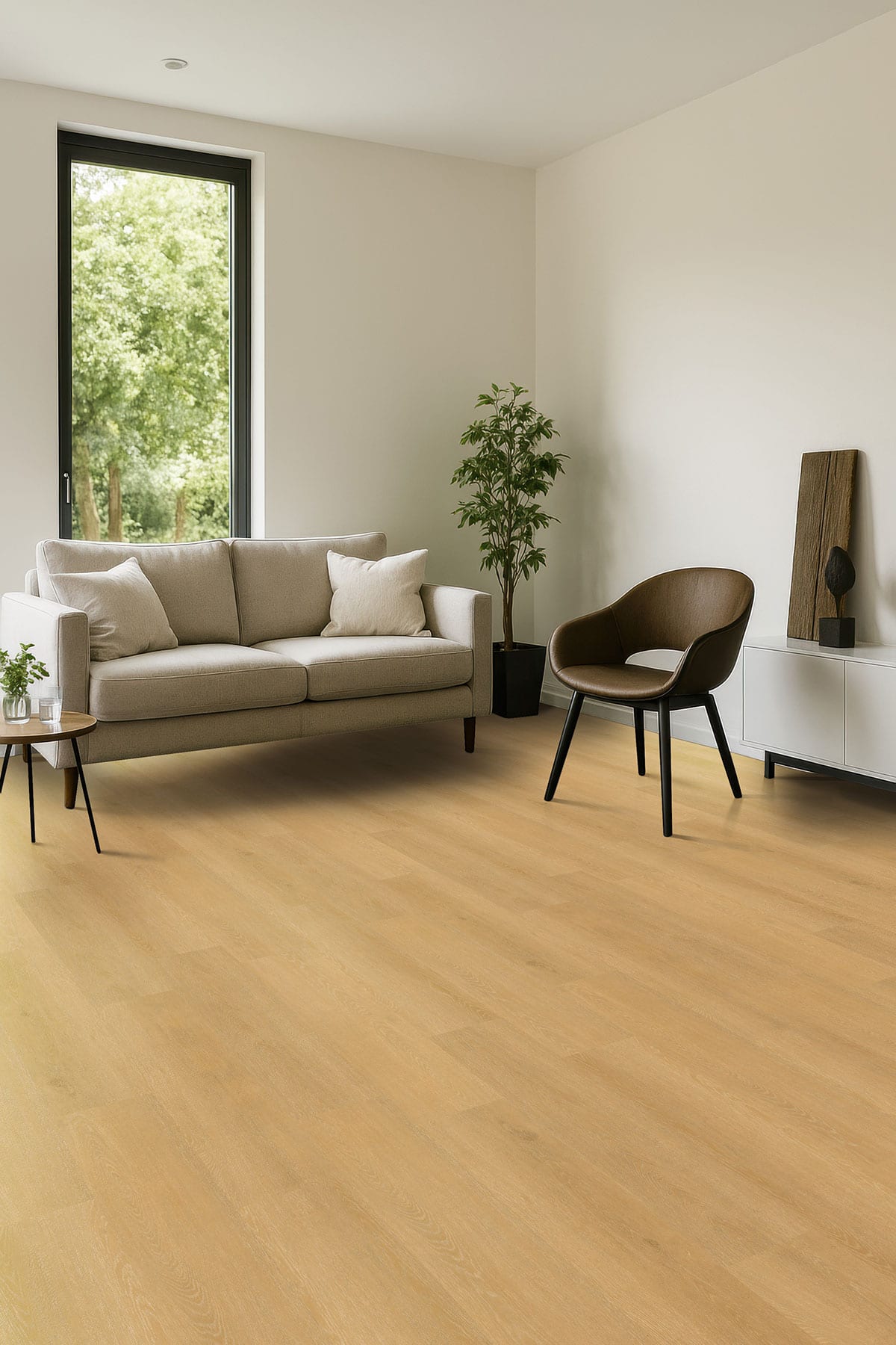 Nove Plus Selbourne Matte Wood Look Lvt Planks 9x48 in a finished room